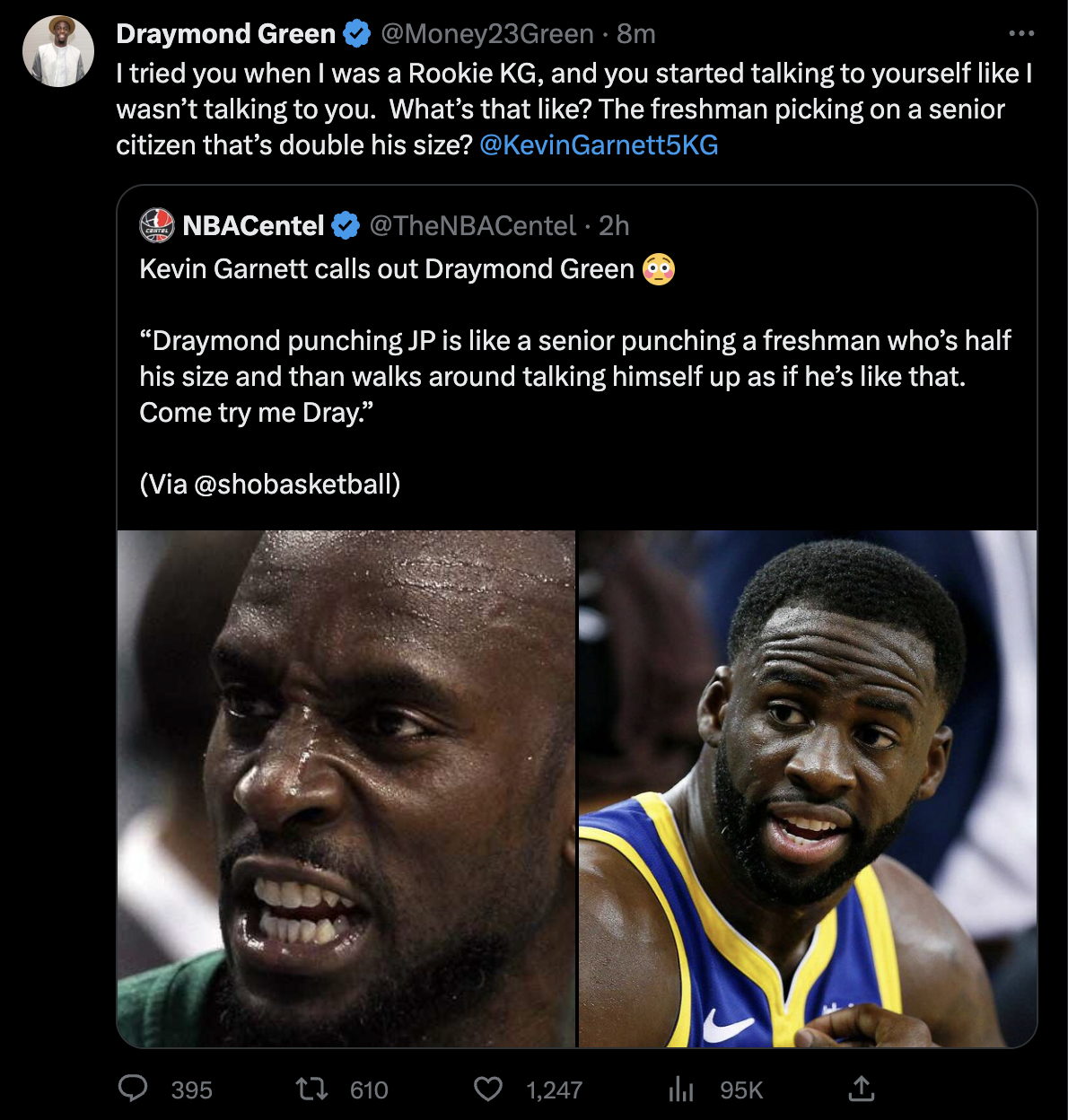 kevin garnett draymond green fake tweet