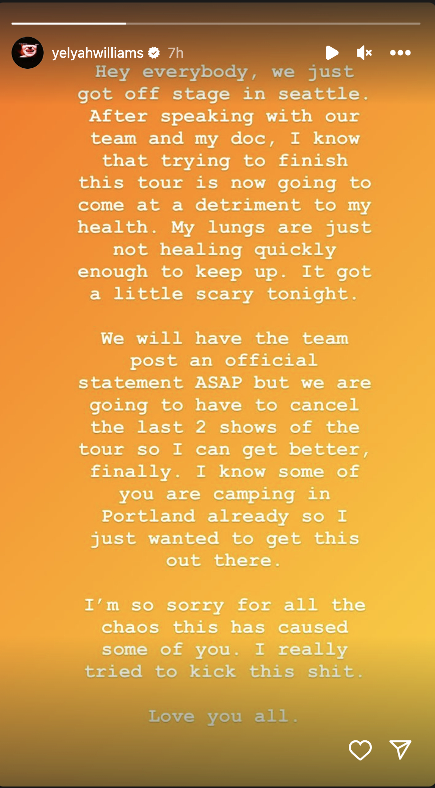 Hayley Williams Instagram statement