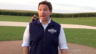 Ron DeSantis Awkwardly Tossed Baseballs On Iowa’s ‘Field Of Dreams’ At The Same Time Trump Was Being Arrested In Atlanta: ‘I’m Happy To Be Here’