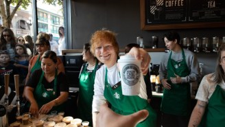 Ed Sheeran Rang In His ‘Autumn Variations’ Era As ‘The Barista Of Joy’ At Starbucks