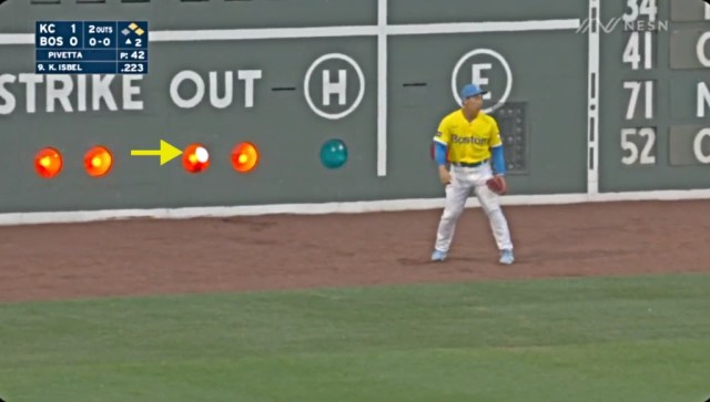 WATCH: Ball Gets Stuck Inside Fenway Park's Green Monster – OutKick