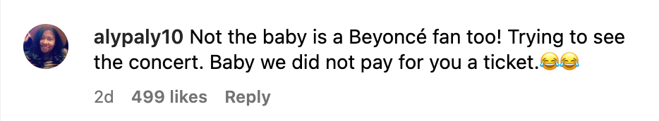 Sarah Francis Jones Beyonce baby instagram comments