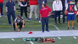 Bill Belichick Furiously Spiked His Challenge Flag Next To An Official (And Then Lost The Challenge)