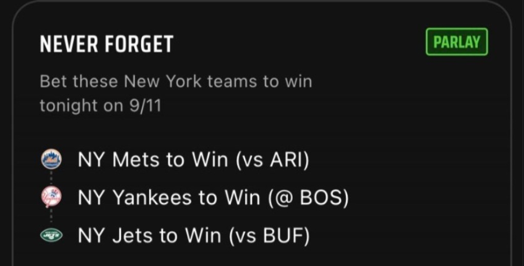 DraftKings 9/11 Parlay