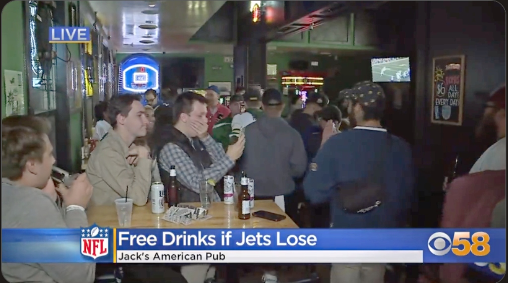 Packers fans lose out on free bar tab in Jets win - ABC7 New York