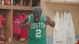 Jayson Tatum Gave Kevin Hart One Of His Son Deuce’s Jerseys To See If It’d Fit Him