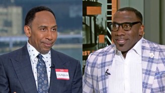 Stephen A. Smith Wore A Name Tag After Shannon Sharpe Called Him ‘Skip’ During His ‘First Take’ Debut