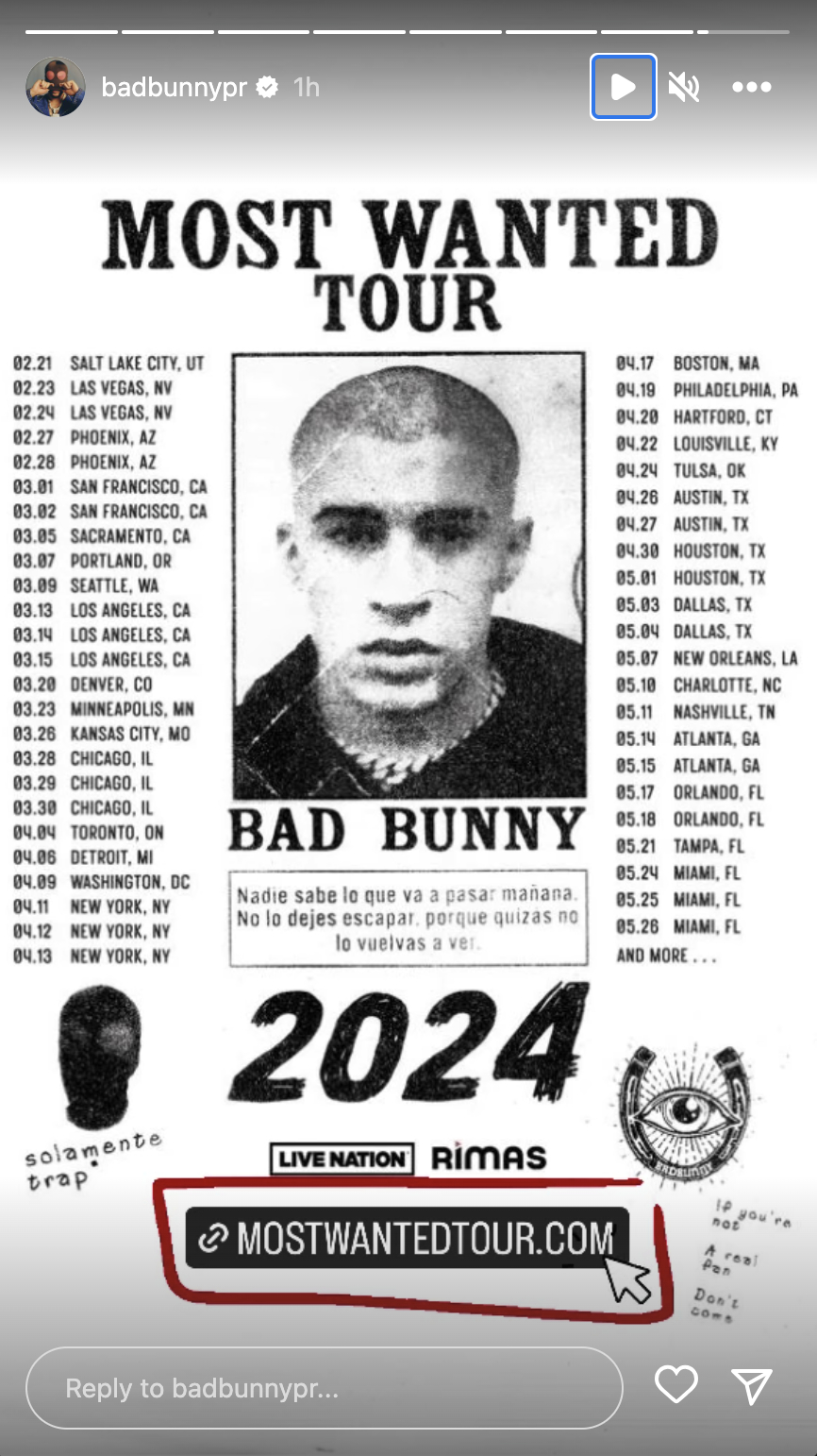 Bad Bunny announces 'Most Wanted' tour for 2024 