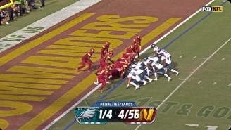 The Commanders Finally Stopped The Brotherly Shove Forcing A Jalen Hurts Fumble At The Goal Line