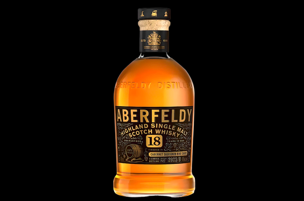 Aberfeldy Highland Single Malt Scotch Whisky 18 Years Finished in Cabernet Sauvignon Wine Casks