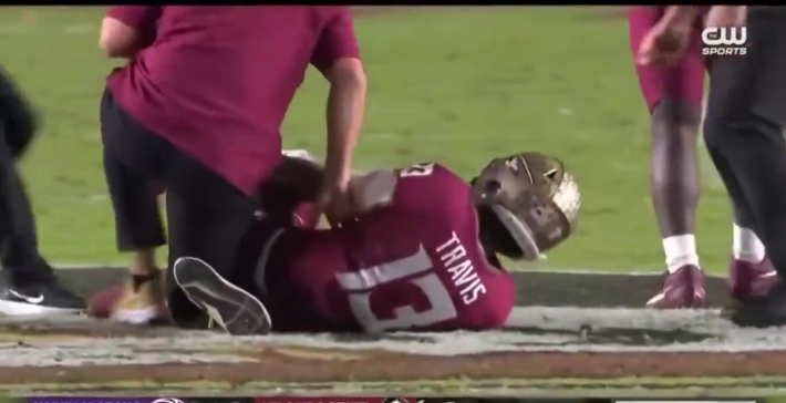 FSU QB Jordan Travis Carted Off After Awful Leg Injury