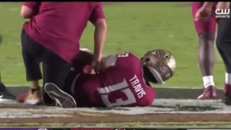 FSU Quarterback Jordan Travis Was Carted Off And Later Taken Away In An Ambulance After Awful Leg Injury