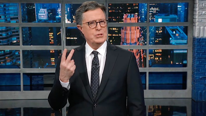 Colbert Lands Saucy Blow On Mike Johnsons Weird Podcast 