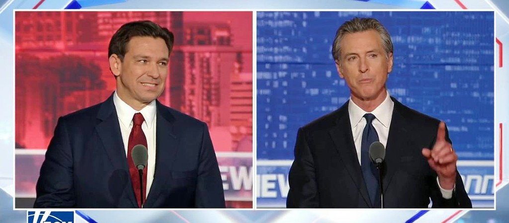 Ron DeSantis Smile Gavin Newsom Debate