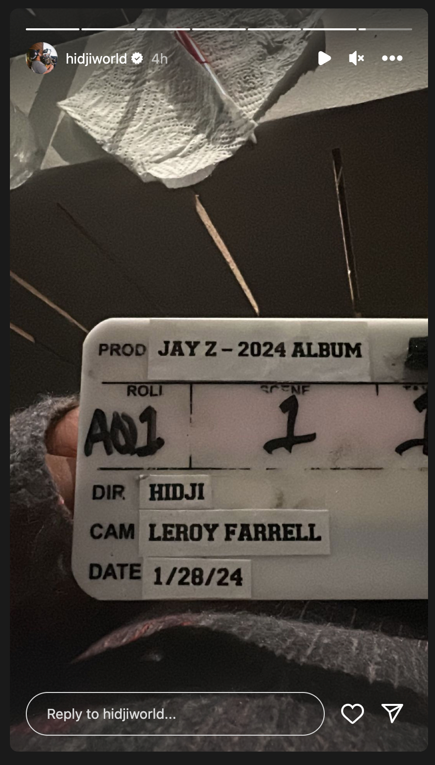 Jay-Z Music Vide Set 2024 Hidji World Instagram 01282024