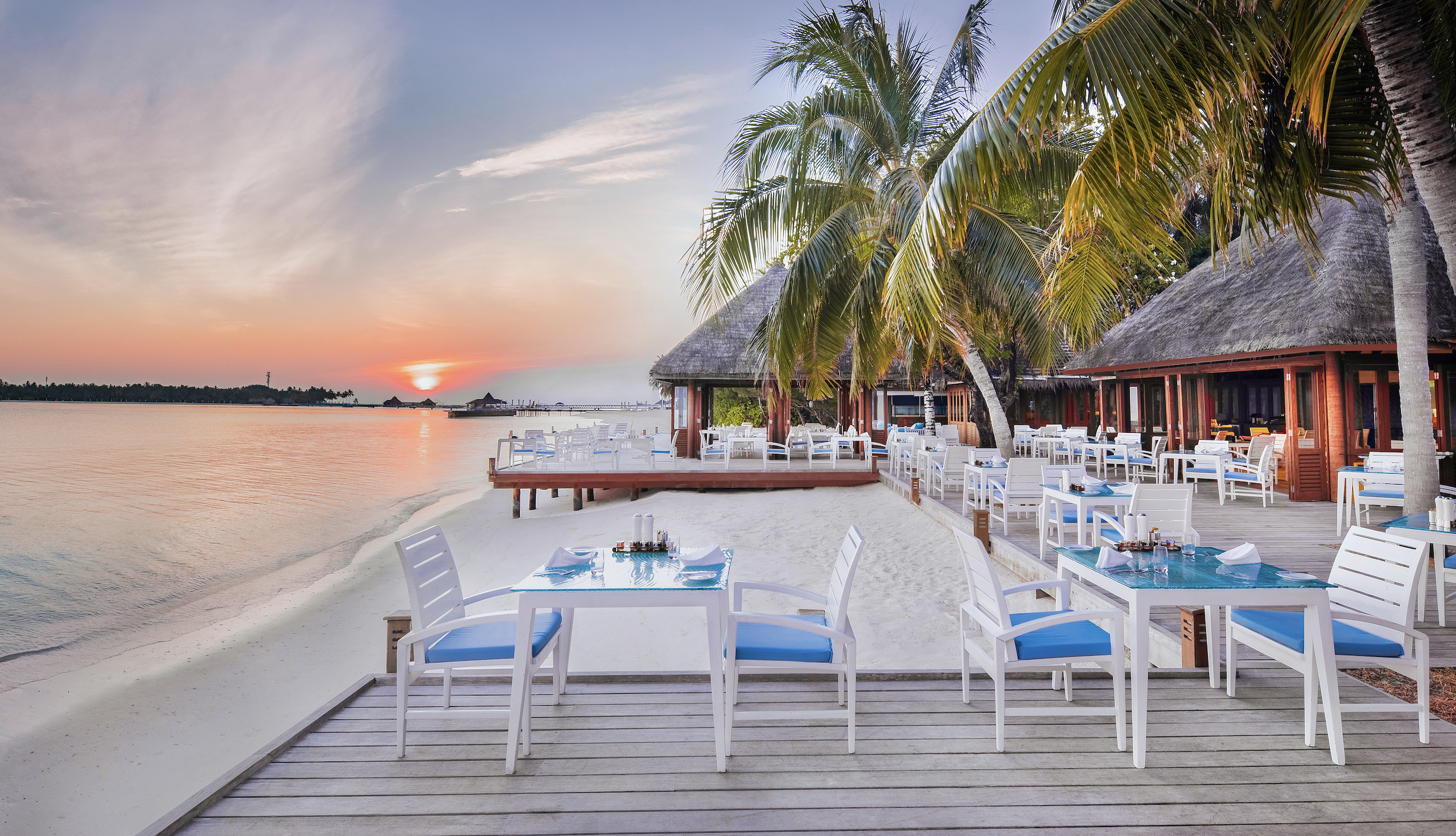 Dining on the beach in the Maldives
