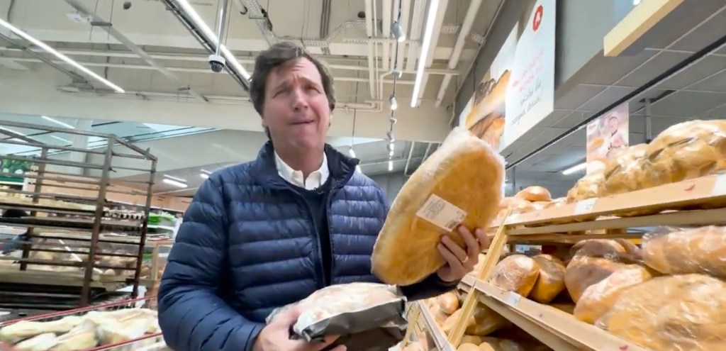 Tucker Carlson's Mocked For Russian Grocery Store Outing