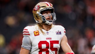 George Kittle Couldn’t Recover A Fumble During The Super Bowl Because He Was Saying Hi To George Karlaftis, Who Recovered It
