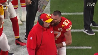Travis Kelce Screamed At And Bumped Andy Reid After Isiah Pacheco’s Super Bowl Fumble