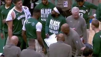 It Took Patrick Beverley Less Than Six Minutes To Start Using A Clipboard During A Bucks Timeout