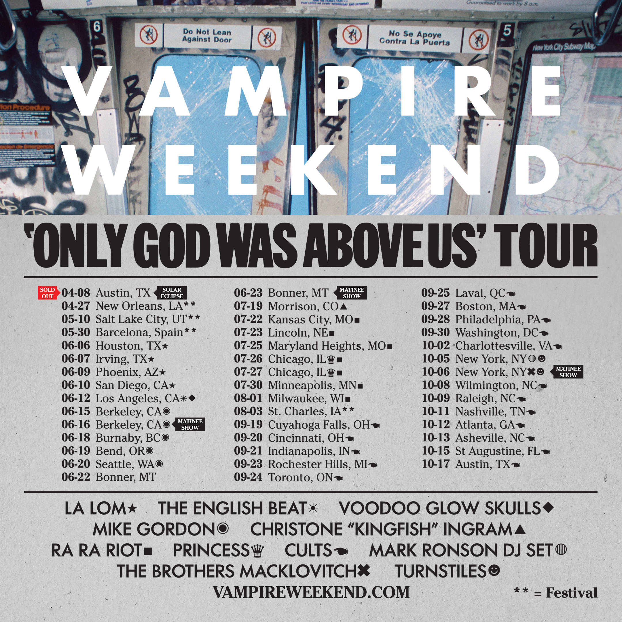 vampire weekend tour dates