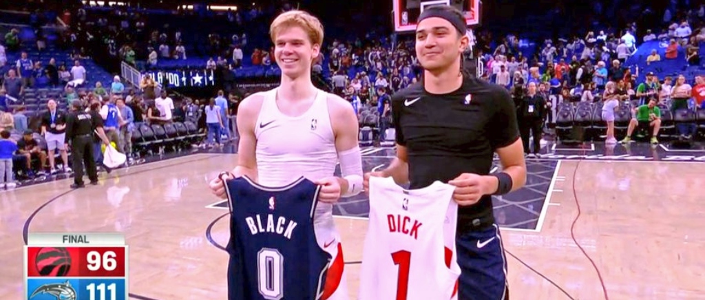 Rookies Anthony Black And Gradey Dick Swapped Jerseys After Raptors ...
