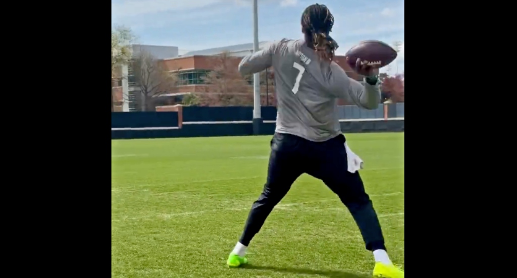 Watch Joe Milton Throw A Football Over Them Mountains