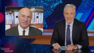 Jon Stewart Roasted The Most Combative Member Of ‘Shark Tank’ (‘Mr. Wonderful’) With A Spot-On Horror Movie Reference