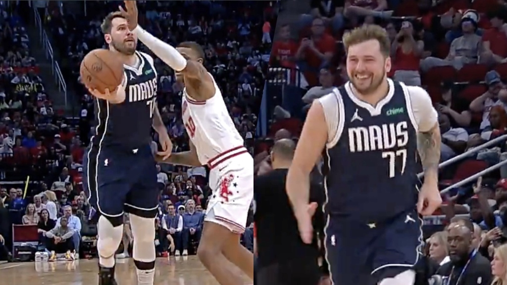 Even Luka Doncic Couldn't Believe He Made A 20-Foot Scoop Shot