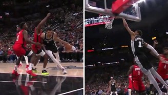 Victor Wembanyama Had A Ridiculous, One-Handed Scoop Dunk Against The Rockets