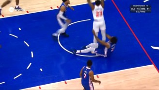 Joel Embiid Got A Flagrant For Grabbing Mitchell Robinson’s Legs From The Ground