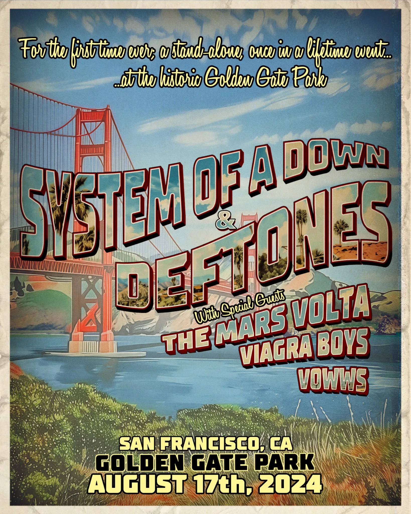 System Of A Down and Deftones co-headliner poster