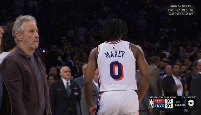 Jon Stewart Was In Pained Disbelief After Maxey's Shot - Vimarsana News