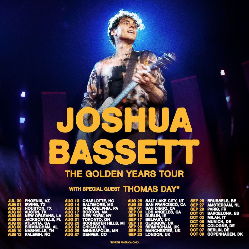Joshua Bassett The Golden Years Tour flyer 2024
