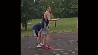 Nikola Jokic Hopped In A Pickup Basketball Game At A Park In Serbia