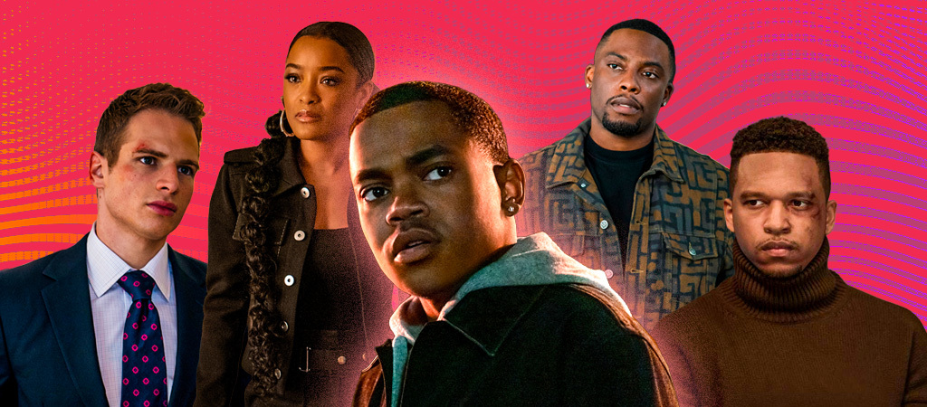 'Power: Ghost' legacy image with Michael Rainey Jr., Latoya Tonedeo, Woody McClain, Giani Paolo, and Lovell Adams-Gray