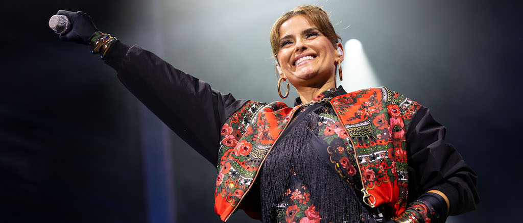 Canadian singer and songwriter, Nelly Furtado, performs live