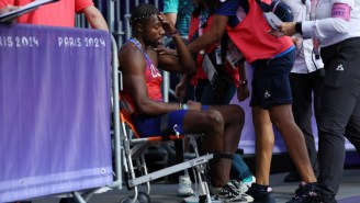 Noah Lyles Ran The 200m With COVID And Got Taken Off The Track In A Wheelchair After Getting Bronze