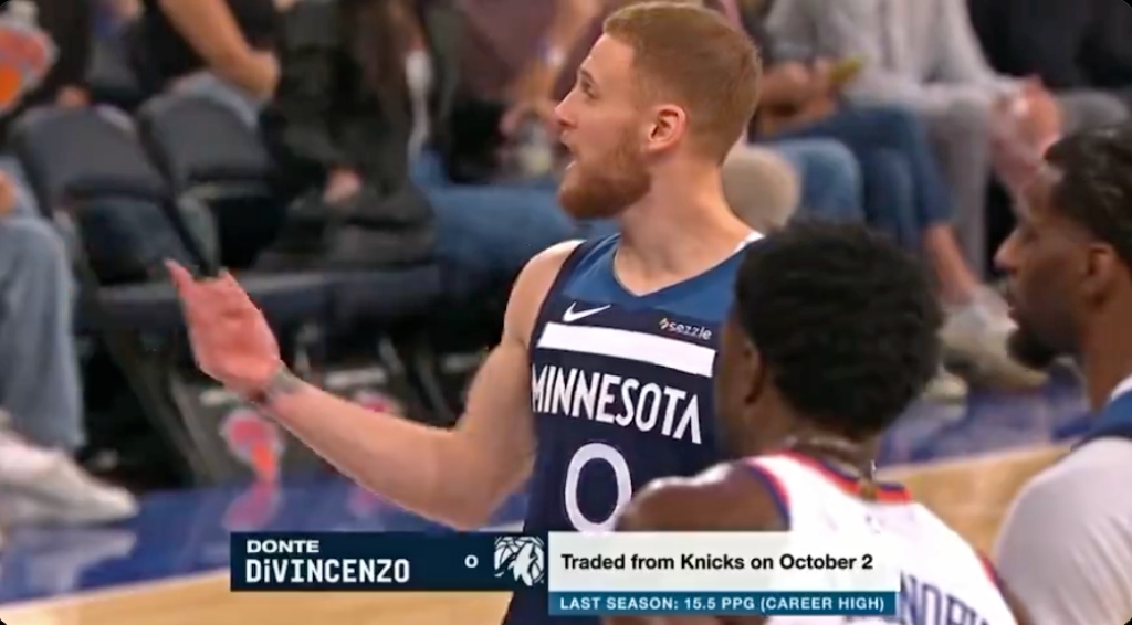 Donte DiVincenzo had words for Thibs when he returned to New York