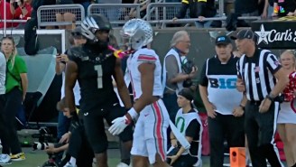 Oregon’s Traeshon Holden Got Ejected For Spitting On Ohio State’s Davison Igbinosun