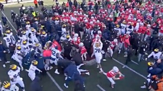 A Fight Broke Out After Michigan Beat Ohio State Then Tried To Plant Their Flag At Midfield