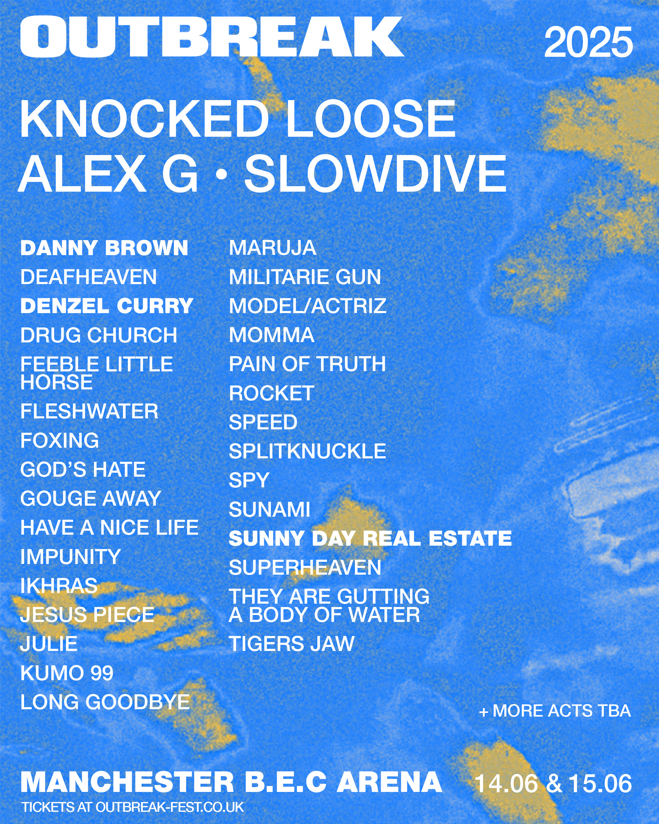 Knocked Loose, Alex G, Slowdive Headline Outbreak Fest 2025