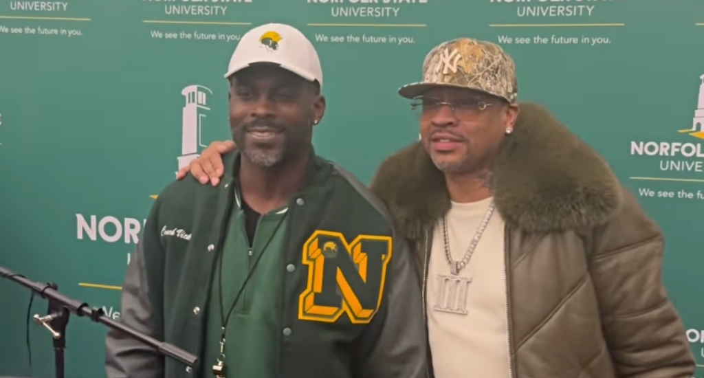 Allen Iverson Supports Michael Vick At Norfolk State Coaching ...