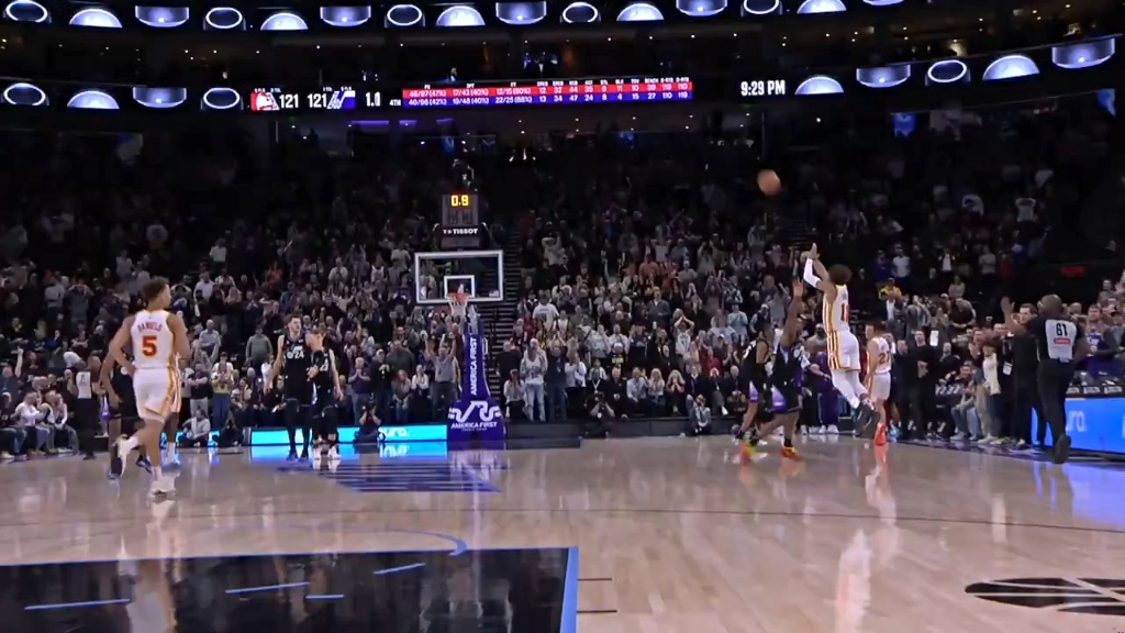 Trae Young Stuns Jazz With Halfcourt Shot As Time Expired Trae Young Stuns Jazz With Halfcourt Shot As Time Expired
