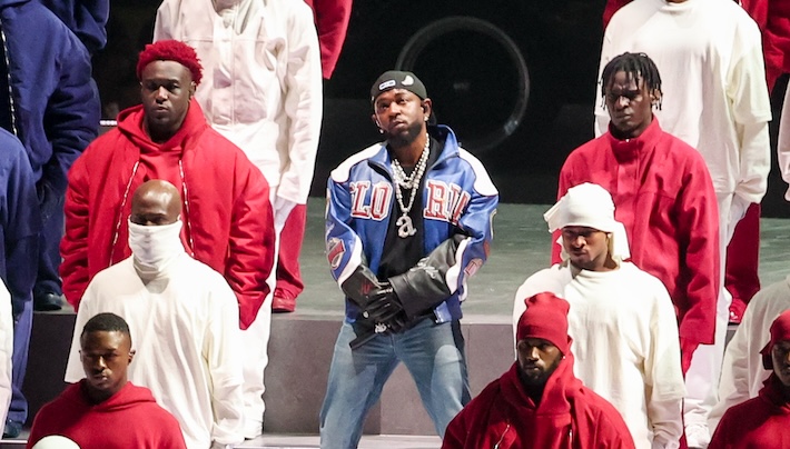 Kendrick Lamar Lit Up His Super Bowl Halftime Show Performance With Some Help From Samuel L. Jackson And SZA