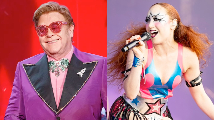 Elton John Joins Chappell Roan For ’Pink Pony Club’ At Oscars Party