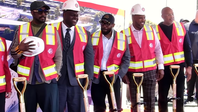will.i.am Attends Compton High School Groundbreaking Ceremony With Kendrick Lamar And Dr. Dre